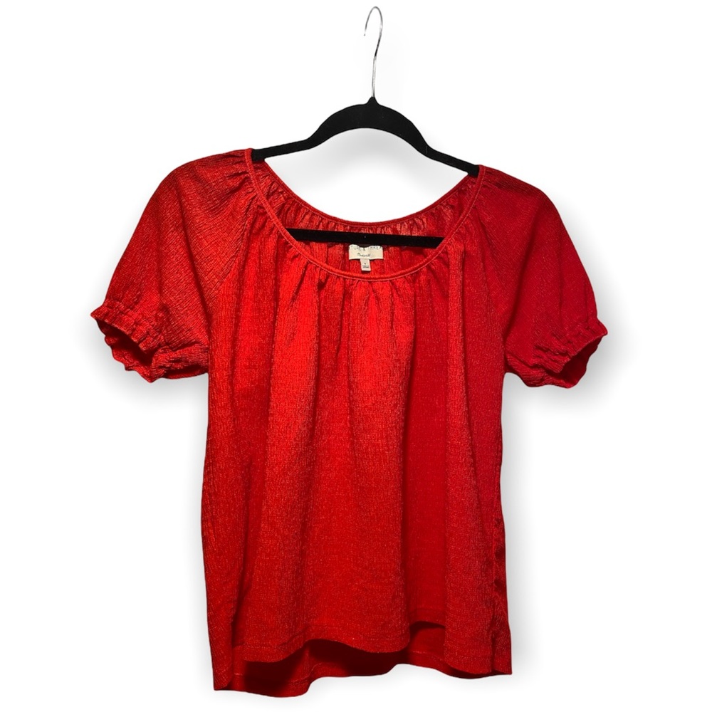 Madewell short sleeve red top